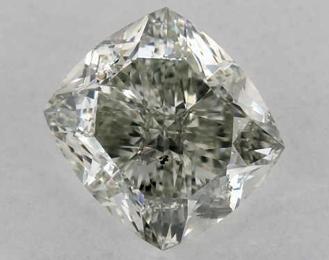 GIA 1.81 Carat Fancy Gray Yellowish Green-SI1 Cushion Modified Cut Diamond